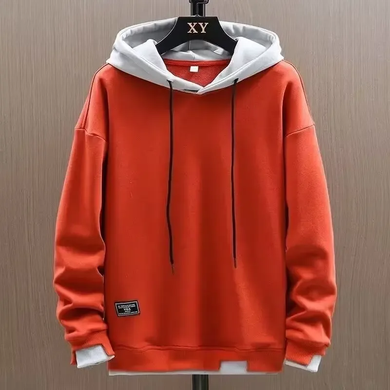 2025 herbst Männer Hoodies High Street Pullover Langarm Patchwork Sweatshirt Männer Mode Streetwear Hoodie Harajuku