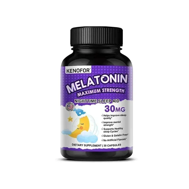 Melatonin Capsules 30mg - Promote Falling Asleep Quickly Calm The Mind Natural Sleep Aid Supplement