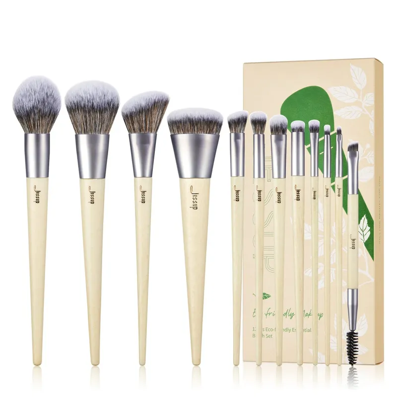 Jessup Makeup Brushes Set Premium Synthetic Foundation Powder Angled Concealer Blending Eyeshadow Duo Eyebrow Brush Makeup T327