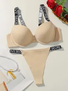 Katı balenli iç çamaşırı seti kadın şınav sutyen çelik halka ile moda kadın iç çamaşırı külot günlük sütyen seti