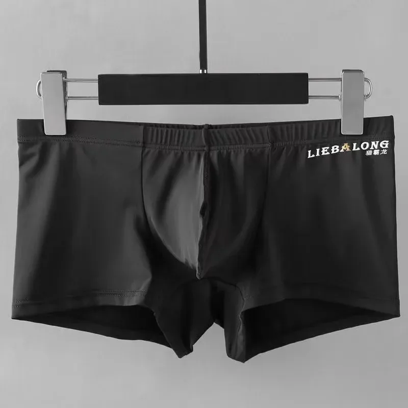 Sexy Mannen Ondergoed Boxers Ijs Zijde Sexi voor Jongens Man U Bolle Grote Tas Ademend Ardennen Shorts Nylon Zomer pounch Slipje set