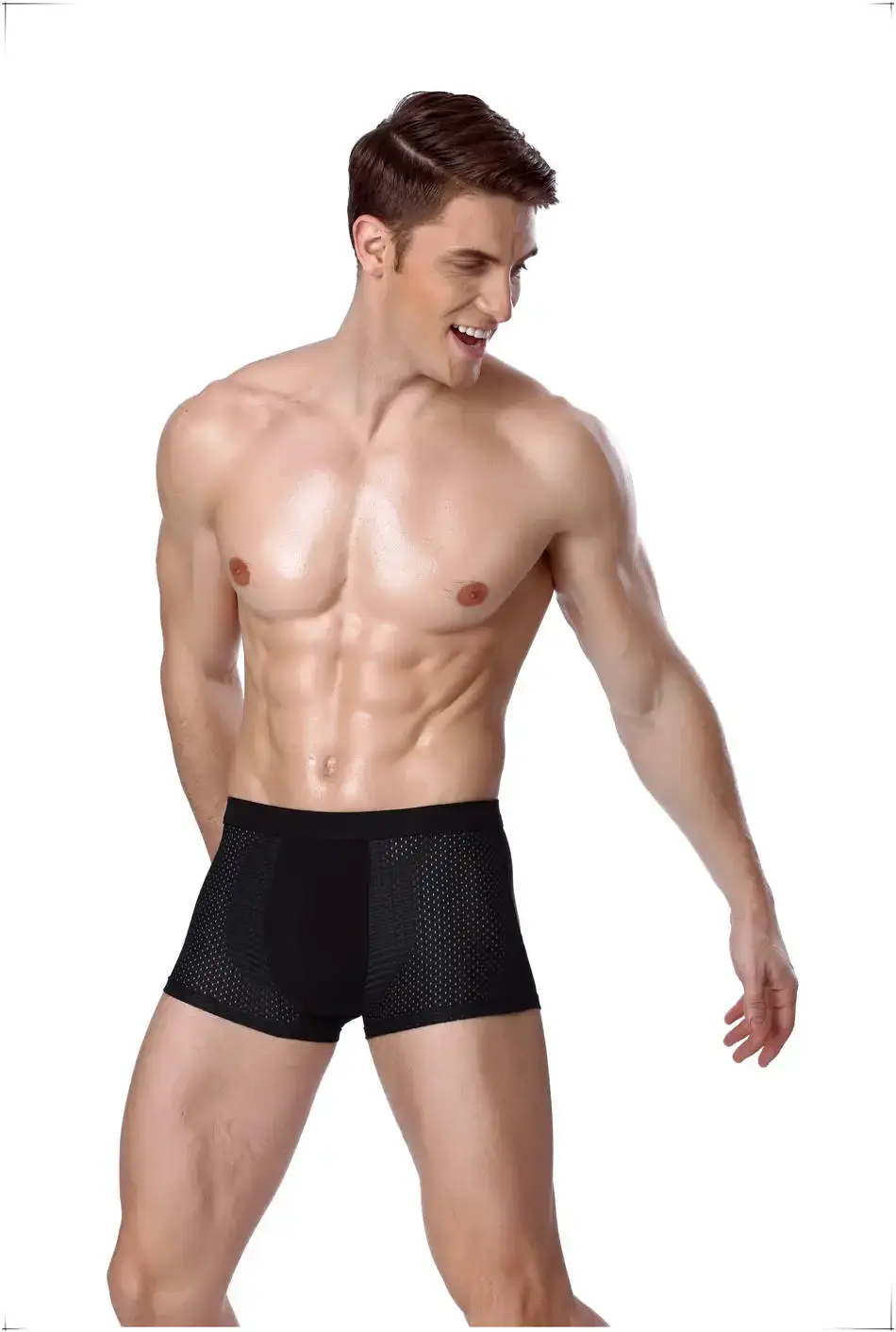 8 stks/partij Ondergoed Boxershorts mannelijke onderbroek heren mesh zomer man sexy hot pouch slipje grote maten 5xl 6xl 7xl 8xl trunks