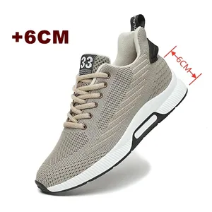 Stor størrelse Elevator Sko Mænd Sneakers Forhøjelse Sko Højde Forøg Sko Indlægssåler 6CM Mand Dagligliv Højdeforøgende Sko