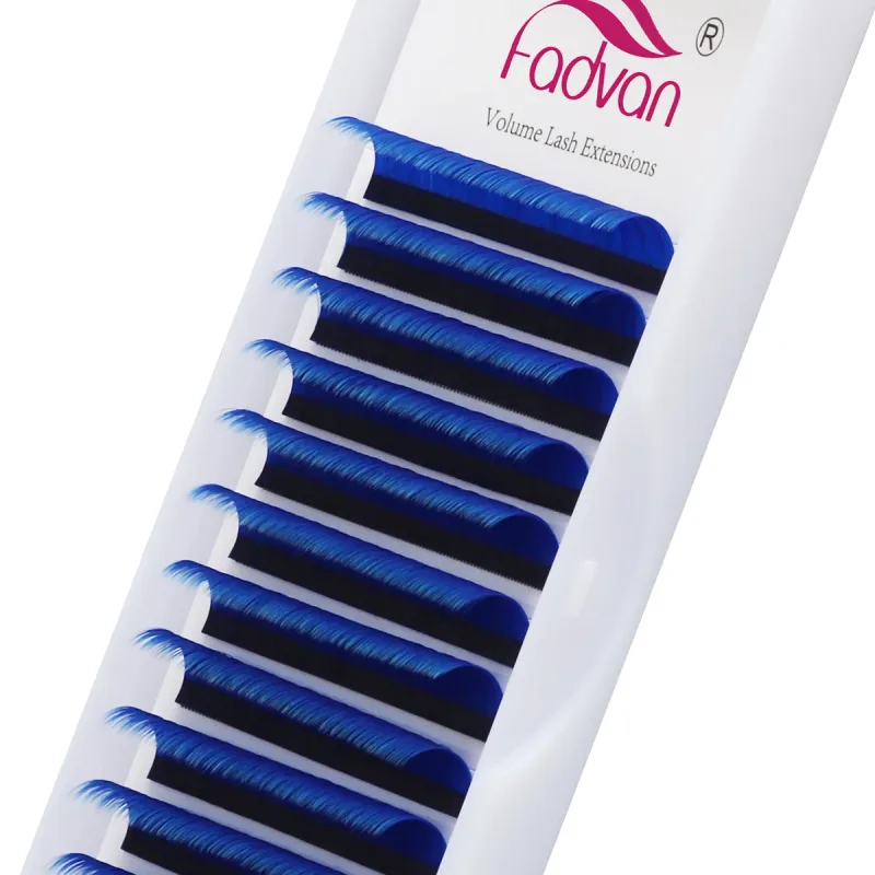 Fadvan Long 15-20mm Easy Fanning sminkszempillák vegyes 8-14mm színes műszempillák hosszabbítók zöld/lila/piros/kék színű szempillák