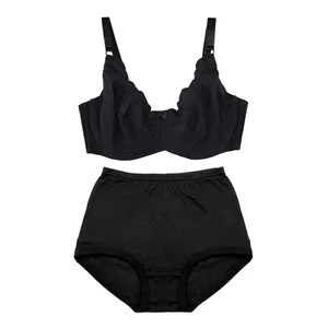 Mierside 100% βαμβακερά εσώρουχα μεγάλου μεγέθους Bralette εσώρουχα για γυναίκες Ψηλόμεση σλιπ και σουτιέν Άνετα Σετ σουτιέν