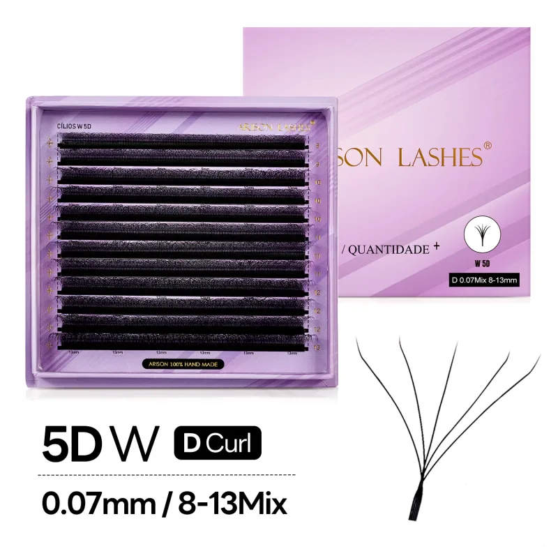 Gran capacitat 2 en 1 YY/3D/4D/5D W Pestanyes Prefabricades Ventiladors de volum Extensió de pestanyes YY Pestanyes en forma de W Cartró magnètic