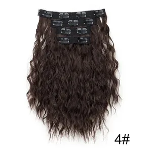 12 Zoll synthetische kurze gewellte lockige Haarverlängerung 4 Stück/Set Clip-in-Haar einfach zu tragen für Frauen, Party, Alltag
