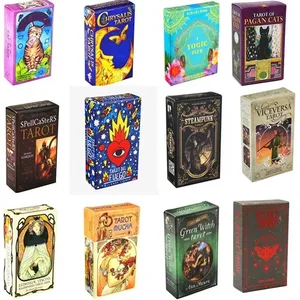 Cartas de Tarot de estilo 400, oráculo dorado Art Nouveau, La Bruja Verde, Universal, celta, Thelema, Steampunk, juegos de mesa de Tarot