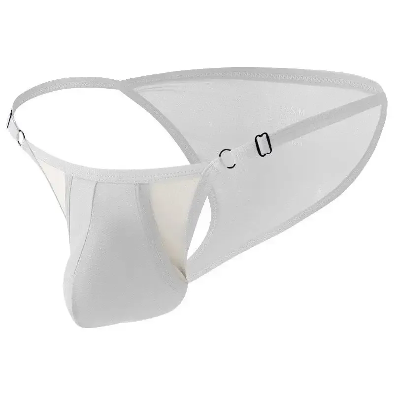 Jockstrap Men Adjustable Waist Panties Separate Side Low Waist Briefs Quick Drying Ultra-Thin U Convex Pouch Bikini Thongs Man
