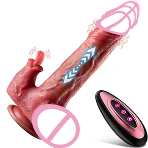Zunge Lecken Weichen Penis Vibrator Realistischer Dildo Sex Spielzeug Für Frau Teleskop Schwanz Spielzeug Künstliche G-punkt Stieß Sexy spielzeug