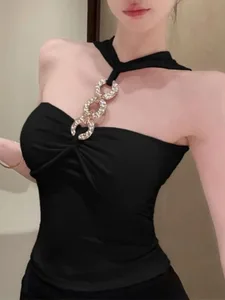 Mode Sexy Einem Stück Mit Brust Pad Schlank Vielseitig Camis frauen 2026 Sommer Neue Kette Neckholder Tank Top