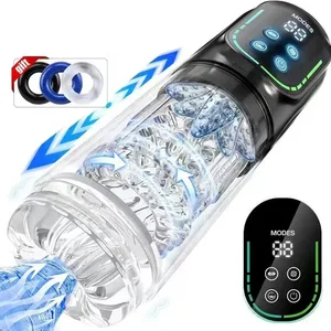 IPX7 LED automatický kalíšek na mužskou masturbátor 7 rotačních režimů lízání a lízání Pocket Pussy Stroker Sexuální hračky pro muže na výstřik