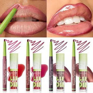 2 ชิ้น Lip Liner ลิปกลอสชุด 2 in 1 ลิปสต