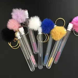 1 عدد برس مژه قابل استفاده مجدد با ریمل توپی مخملی حلقه کلیدی برای برس آرایشی کریستال ابرو اکستنشن مژه