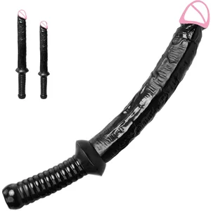 Zabawki erotyczne dla dorosłych bardzo długie Dildo z uchwytem miękki penis korek analny penetracja Anal G-spot stymulacja analna miecz samurajski Big Dick