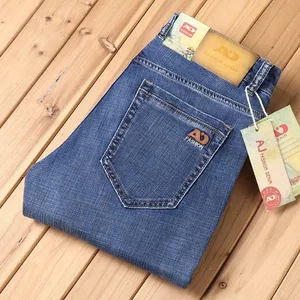 2025 nova marca masculina magro calças de brim finas retro luz azul algodão estiramento calças jeans masculina moda casual marca