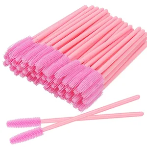 50/100 PIÈCES Brosse À Cils En Silicone Brosses À Cils Mascara Baguettes Applicateurs Kits Pour Extension De Cils Sourcils Outil De Maquillage