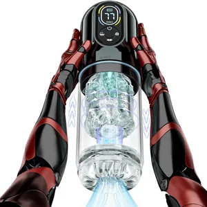 Automata férfi maszturbátor péniszpumpa szexjáték férfiaknak zsebes punci LCD szopás szexgép 7 tolóerős forgó üzemmóddal