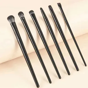 6-teiliges Augen-Make-up-Pinsel-Set, professioneller weicher Lidschatten-Eyeliner-Augenbrauenpinsel für Frauen, Anfänger, Konturierung, kosmetische Werkzeuge
