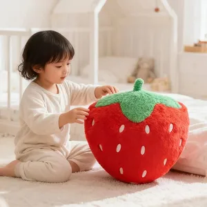 หมอนสตรอเบอร์รี่ตุ๊กตานุ่มของเล่น Sweety สตรอเบอร์รี่โซฟากอดหมอนสำหรับเบาะบ้านผลไม้ธีมของขวัญวันเกิด