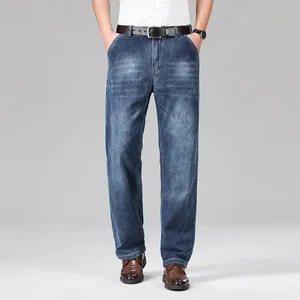 2026 verão negócios masculinos casuais finos jeans retos 90% algodão macio estiramento tecido baggy calças jeans masculinas marca