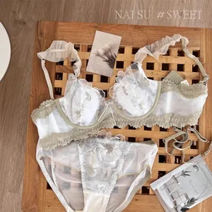 Di tutti i giorni Giapponese Minimizer Reggiseno Grande Busto Orecchio di Coniglio Coppa Anti Cedimenti Traspirante Supporto Del Merletto Ultra Sottile Comfort MOYISU Sexy AB