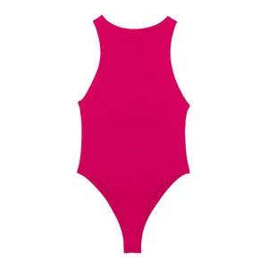 Women Fashion With Halter Neck Skinny Bodysuit Sexy Snap-button Pambabaeng Playsuits Mujer
