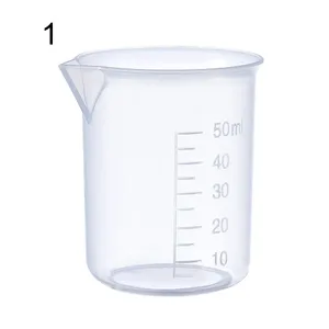 Taza medidora de plástico transparente, vaso de laboratorio, jarra para líquido graduado, recipiente de báscula de medición para cocina y horneado