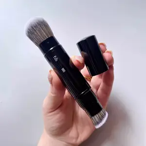 1pc Pennello per trucco portatile a doppia estremità per fondotinta Formato da viaggio Base in polvere Pennelli per trucco Fondotinta liquido angolato Strumento di bellezza 980