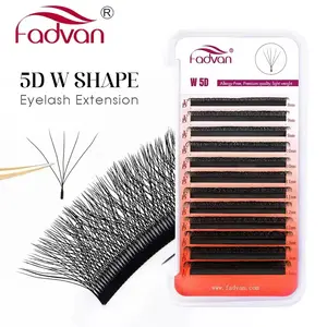 Fadvan 5D W Forma Ciglia Nero / Marrone 5D Morbido Finto Visone Estensione Ciglia 12 Righe 5D Fan Ciglia Fornitore