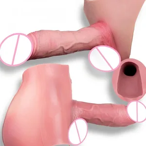 Yüksek Bel Gerçekçi Penis Kollu насадка на член Kayışı Içi Boş Yapay Penis Külot Silikon Dick Genişletici Erkekler Için Seks Oyuncak