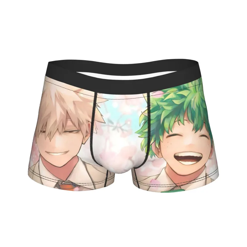 Men My Hero Academia Anime Long Underwear Deku Bakugo Fashion Boxer Briefs Shorts Panties Male Soft Underpants Plus Size
