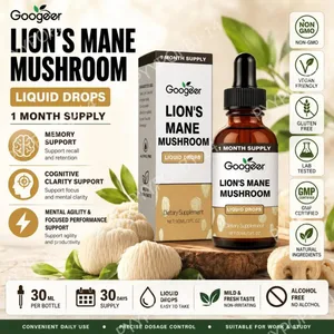 Googeer Lion's Mane Mushroom Liquid Drops Hukommelse og fokusstøtte til kognitiv klarhed Mental Agility Alkoholfri 30 ML
