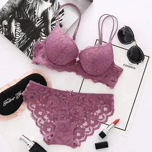 Εσώρουχα Σέξι Σετ σουτιέν Γυναικεία Push Up Lenceria Mujer Femme Underwire Langerie Girl Bralette σουτιέν και εσώρουχα Feminina Lace
