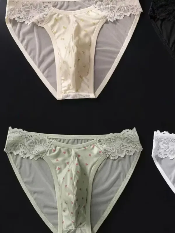4PCSSexy męskie majtki bezszwowe Ice Ultra cienkie Fitness sportowy z gąbką uwypuklającą figi męskie majtki niskiej talii 3256812833245883