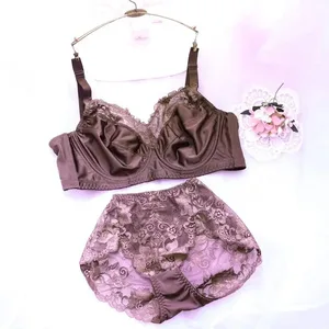 B C D E F G Set reggiseno e slip intimo Set lingerie di pizzo sottile abbigliamento taglie forti 2 reggiseni regolabili in due pezzi per mutandine da donna