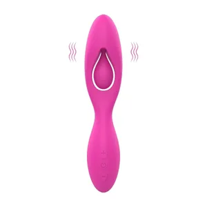 Silicone Lỏng Máy Rung Mạnh Mẽ Dual 10 Rung Điểm G Nữ Dương Vật Giả Âm Đạo Âm Vật Cặp Đôi Có Thể Uốn Cong Đeo Cặp Đôi Đồ Chơi Tình Dục