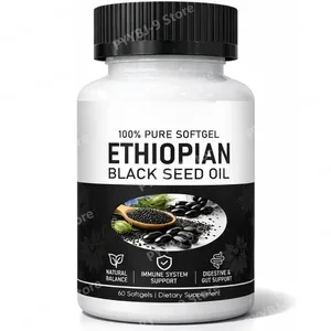 Kapsułki z etiopskiego oleju z nasion czarnuszki 800 mg Kapsułki z tłoczonym na zimno ekstraktem ziołowym Codzienne wsparcie równowagi wellness Bez GMO 60 sztuk