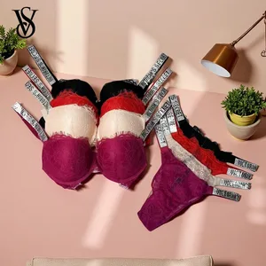 Νέο σέξι γυναικείο σουτιέν και εσώρουχο Victoria's Secret Σετ εσώρουχα με άνετα Push Up Shapewear Ρυθμιζόμενα με επένδυση Gathered Set εσώρουχα