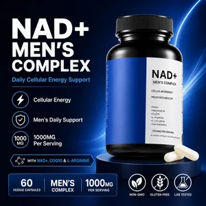 ஆண்கள் NAD+ காம்ப்ளக்ஸ் 60 காப்ஸ்யூல்கள் - Liposomal NAD+ Resveratrol CoQ10 Saw Palmetto for Cellular Energy Prostate & Hormonal Support