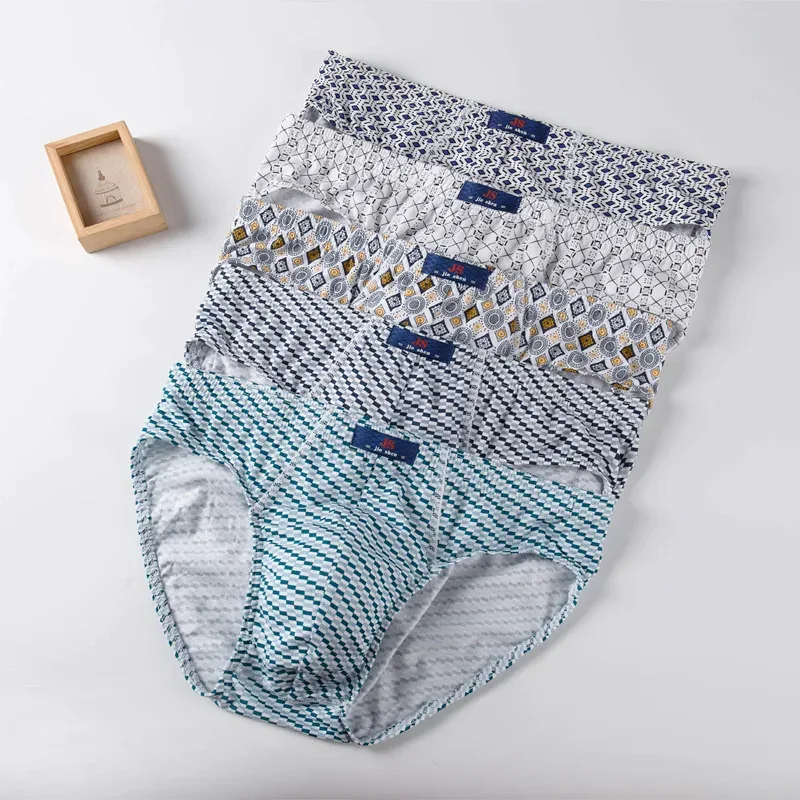 Slip in cotone 100% mutande comode da uomo intimo uomo L / XL / 2XL / 3XL / 4XL 5 pezzi / set spedizione di goccia gratuita