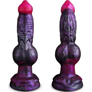 9"Wolf Penis Anal Plug Sex Toy Women Beginner Dog Knot Dildo Realistic Silicone Animal With Strong Suction Cup Fantasy Monster