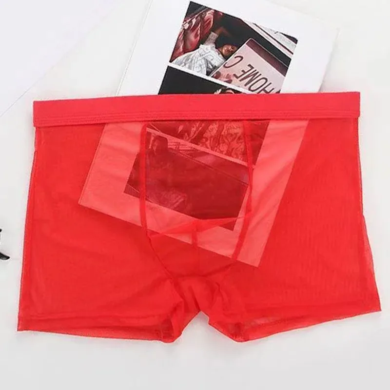 Seluar dalam Boxers Lutsinar Bonjolan Ais Sutera Lihat Melalui Seluar Dalam Seluar Seksi Pinggang Rendah Seluar Dalam Pakaian Dalam Wanita Intim