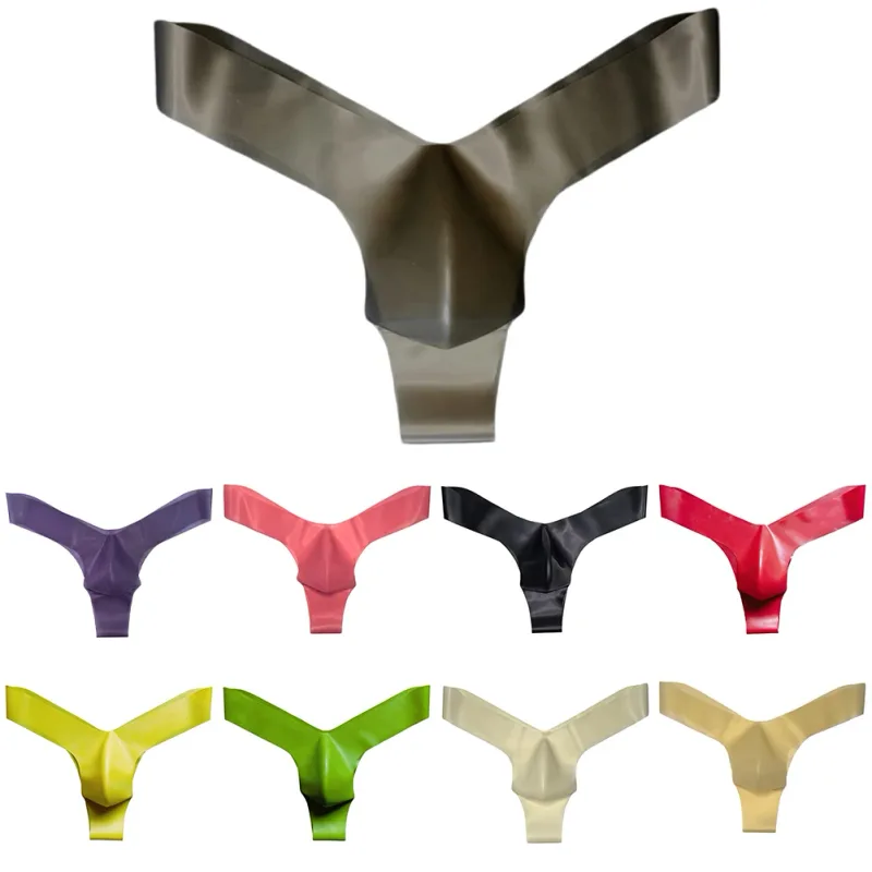 Tanga din latex transparentă pentru bărbați Slip pentru bărbați Lenjerie din latex Stare nou-nouță Lenjerie de corp Slip cu talie joasă