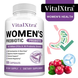 Probiótico para mujeres 120 cápsulas 180 mil millones de UFC 18 cepas Digestivo Inmune Salud vaginal y urinaria Estable Sin gluten