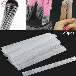 Protectores de red flexibles de malla de 20 piezas, cubierta protectora de Brochas de Maquillaje cosméticas blancas de belleza, herramienta de Maquillaje práctica