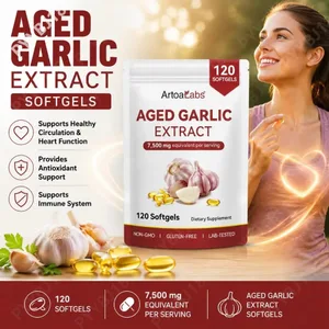 Viên nang mềm chiết xuất tỏi già 7500mg tương đương trên mỗi khẩu phần cho tuần hoàn và chức năng tim Chất chống oxy hóa và hỗ trợ miễn dịch 120Ct