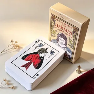 9*6 ซม.       เล่นไพ่ดาดฟ้า Vintage Art Fortune Telling & Divination การ์ด 54 ชิ้นชุดโป๊กเกอร์ดาดฟ้า Double-embossed