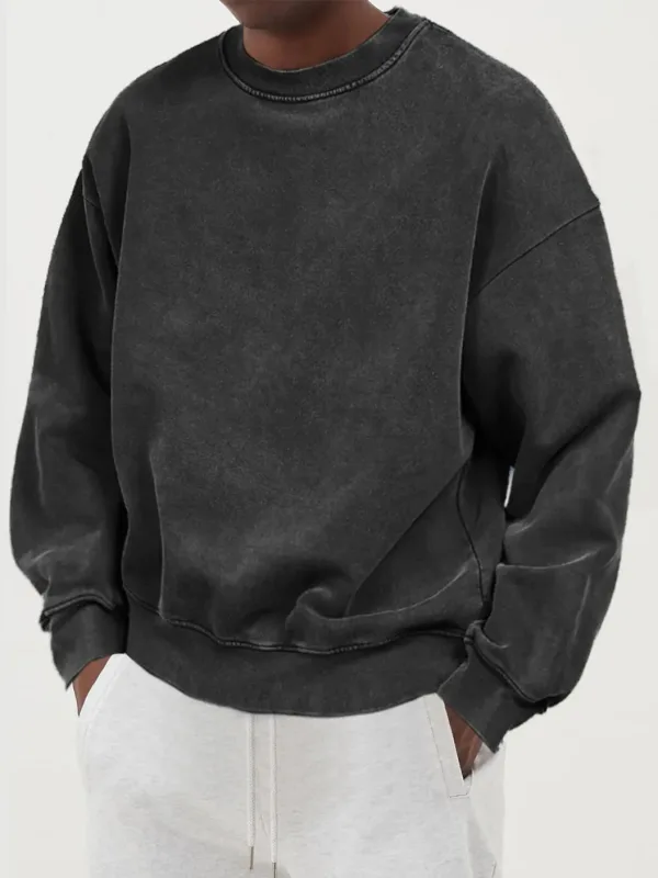 Vintage solide sweatshirts vasket bomuld Sportstøj Varme efterårstrøjer Casual Comfy hættetrøje Mode Oversized Streetwers