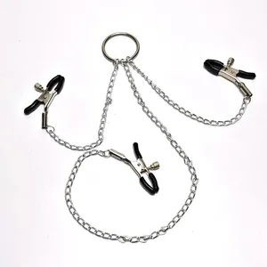 4 stil stål brystvorte klemmer med kjede Bdsm bondage slave fetish brystvorte kjønnsleppe klitoris stimulator Sexleketøy for kvinner Sexy leker